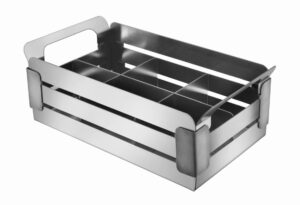 Crate Brushed Steel Black Trim Condiment Caddy with 6 Divider