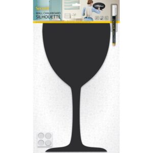 Silhouette Glass Chalk Board with Chalk Marker and Wall Velcro Mounting Strips