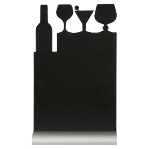 Silhouette Cocktail Aluminum Base Table Chalk Board with Chalk Marker