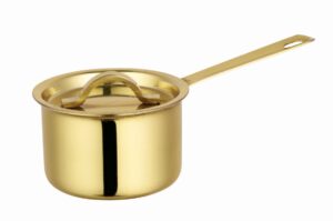 MiniBytes Gold Finish 90 ml Sauce Pan with Lid