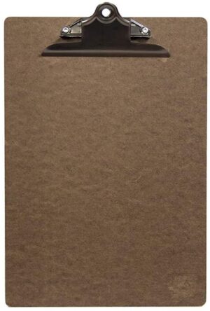 Wooden Brown A4 Size Menu Clipboard with Stainless Steel Clip