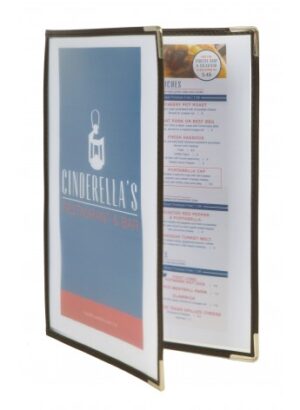 Crystal Transparent Double A4 Menu Holder-Displays 4 A4 Page-Set of 3