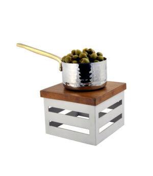 Crate White Finish Riser with Magnetic Wood Top