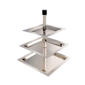 Brooklyn Mirror Steel Square 3 Tier Serving Stand