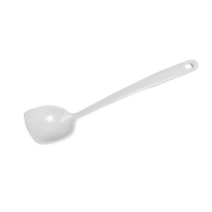 White Melamine 9 in Solid Spoon