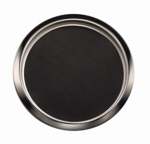 Basic Dual Finish Steel 15 in Round Bar Tray with Anti-Skid Mat
