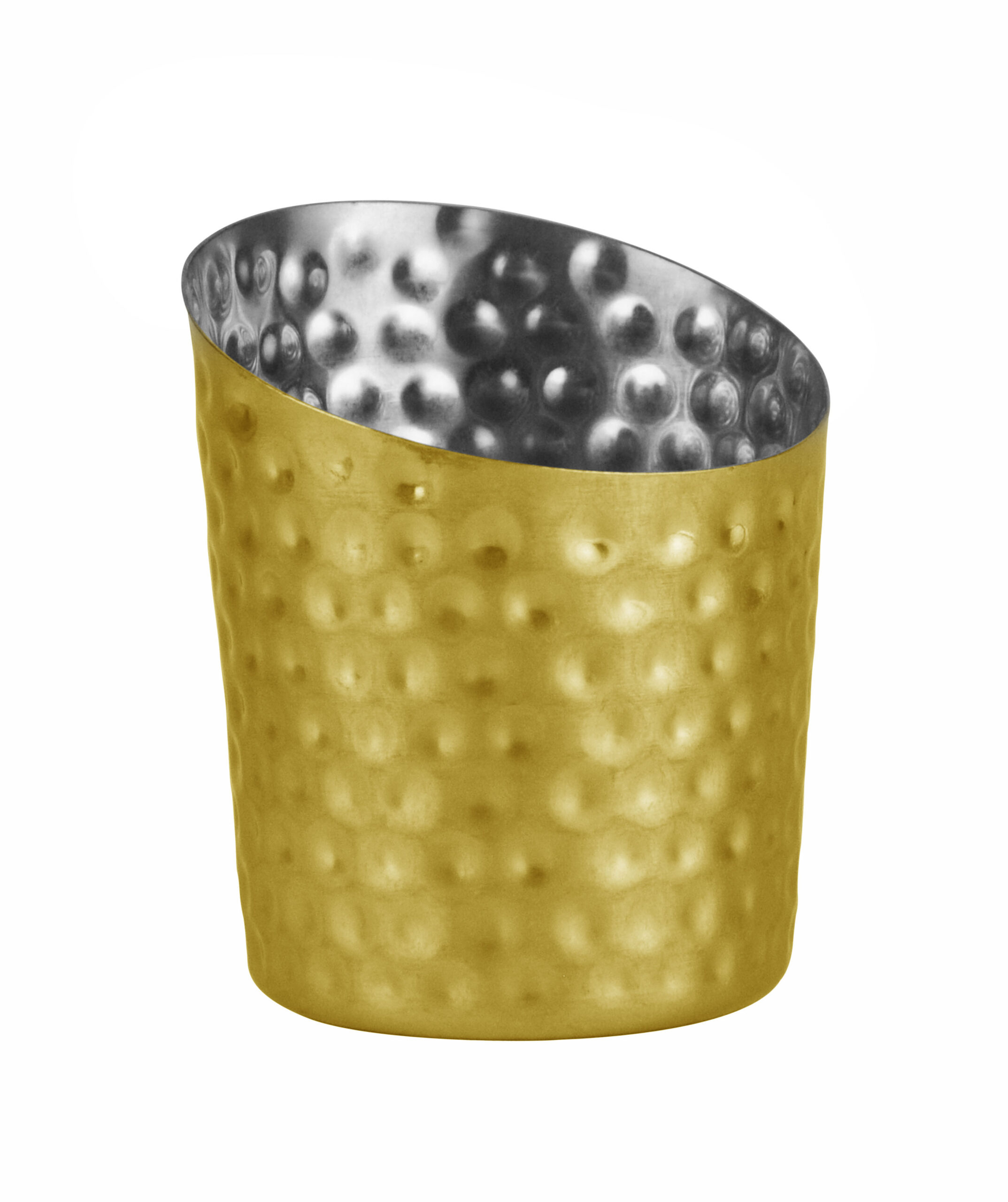 Vegas Hammered Vintage Gold Finish French Fry Angled Cup