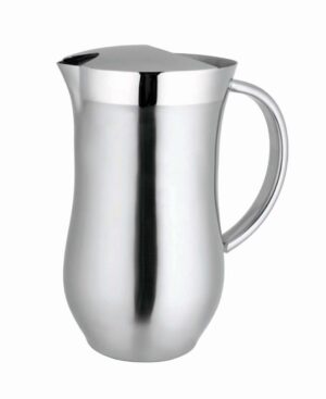 Curvo Dual Finish Steel 48 oz Insulated Water Pitcher with Ice Guard
