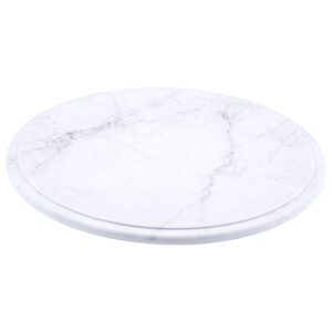 White Carrara Marble 11 in Round Platter