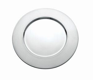 Suite Mirror Steel Round Charger Plate with Running Border