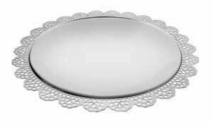 Doily Mirror Steel 12 in Round Charger Plate